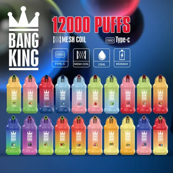 Bang King 12000 Rookwolken 0% 2% 3% 5% Nicotine Oplaadbare Wegwerp Vape Groothandel - BoatVape - 1