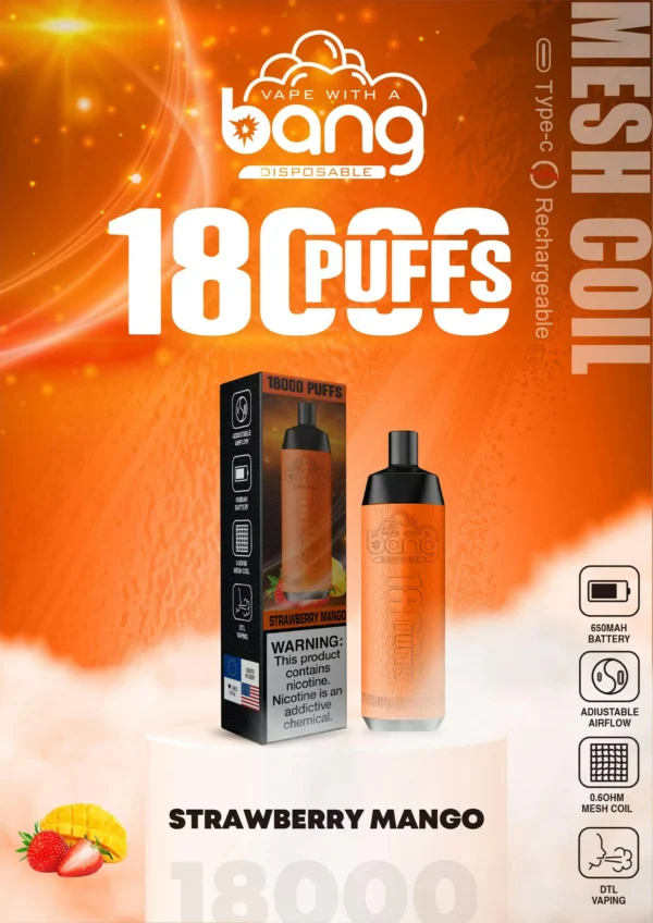 Bang Crown Bar 18000 Puff-uri 0% 2% 3% 5% Nivel scăzut de nicotină, reîncărcabil, de unică folosință, stilou de vaporizator în vrac Cumpărați cu ridicata - BoatVape - 8