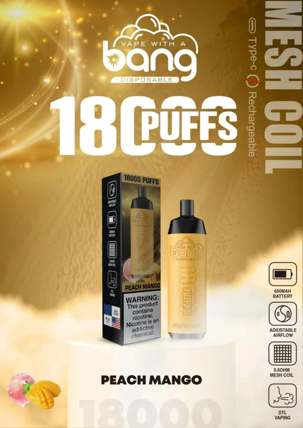 Bang Crown Bar 18000 Puff-uri 0% 2% 3% 5% Nivel scăzut de nicotină, reîncărcabil, de unică folosință, stilou de vaporizator în vrac Cumpărați cu ridicata - BoatVape - 6