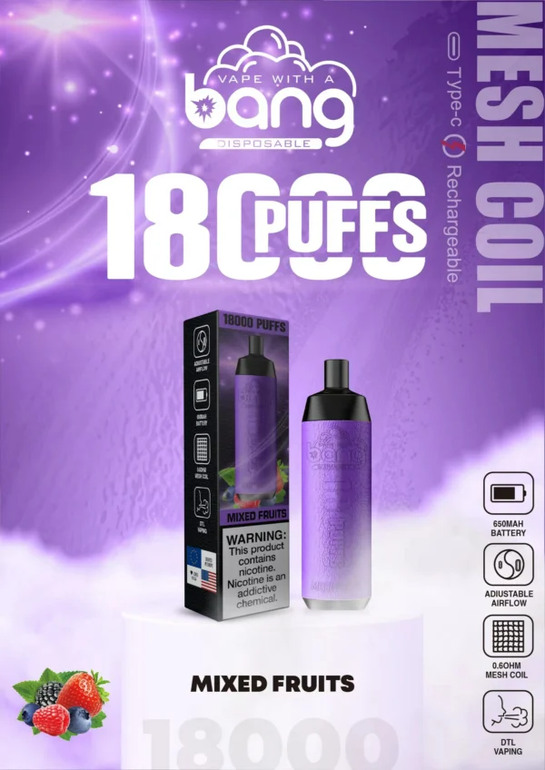 Bang Crown Bar 18000 Puffs 0% 2% 3% 5% Low Nicotina Vapes Pen vrac de unică folosință Cumpărați cu ridicata - BoatVape - 15