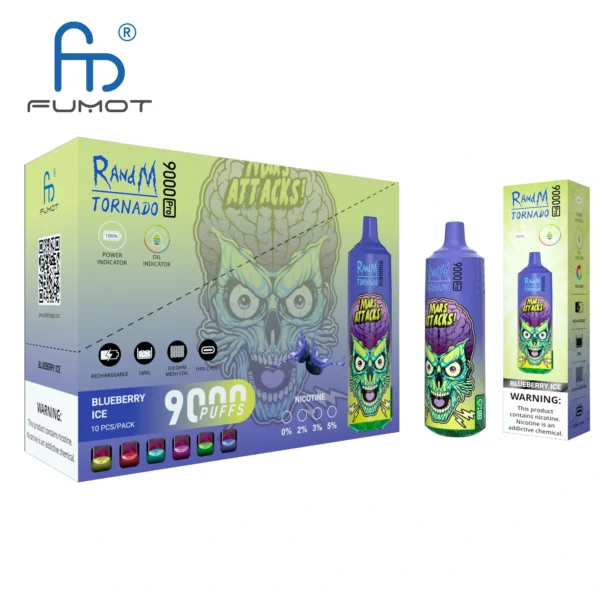 RandM Tornado 9000 PRO Puffs 0% 2% 3% 5% с низким содержанием никотина. Купить перезаряжаемую одноразовую вейп-пароварку оптом - BoatVape - 8
