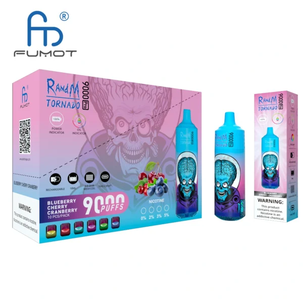 RandM Tornado 9000 PRO Puffs 0% 2% 3% 5% с низким содержанием никотина Купить перезаряжаемую одноразовую вейп-пароварку оптом - BoatVape - 7