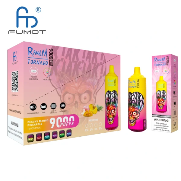 RandM Tornado 9000 PRO Puffs 0% 2% 3% 5% с низким содержанием никотина. Купить перезаряжаемую одноразовую вейп-пароварку оптом — BoatVape — 6
