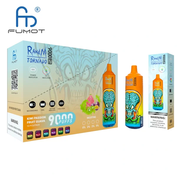 RandM Tornado 9000 PRO Puffs 0% 2% 3% 5% с низким содержанием никотина Купить перезаряжаемую одноразовую вейп-пароварку оптом - BoatVape - 4