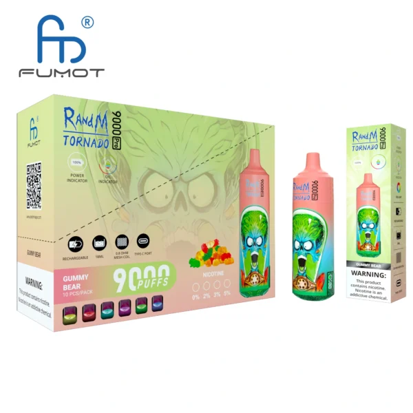 RandM Tornado 9000 PRO Puffs 0% 2% 3% 5% с низким содержанием никотина Купить перезаряжаемую одноразовую вейп-пароварку оптом - BoatVape - 2