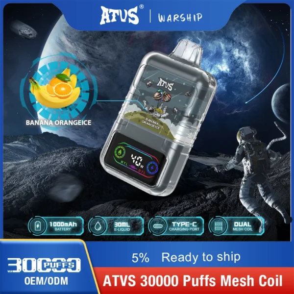 ATVS 30000 Puffs Dual Mesh 5% Low Nicotina Rechargeable Vapes Pen vrac Cumpărați cu ridicata - BoatVape - 4