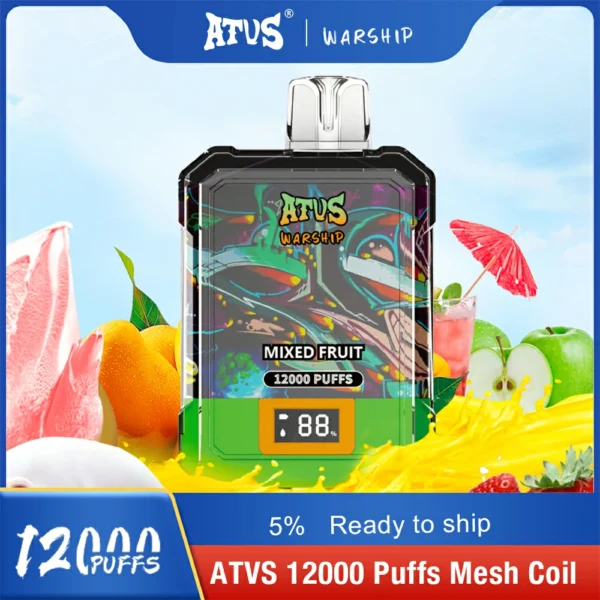 Atvs Warship 12000 Puffs 5% Low Nicotine Rechargeable Disposable Vapes Pen Bulk Buy Wholesale - BoatVape - 6