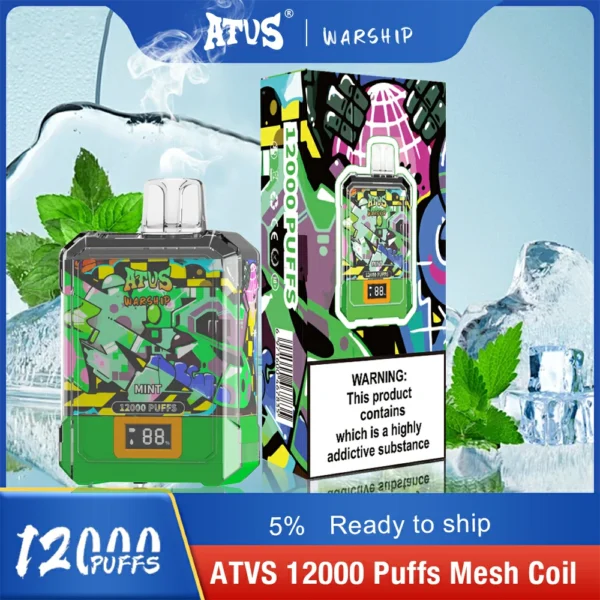 Atvs Warship 12000 Puffs 5% Low Nicotine Rechargeable Disposable Vapes Pen Bulk Buy Wholesale - BoatVape - 10