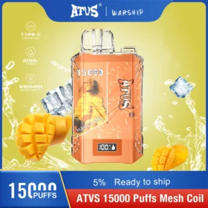 Atvs 15000 Puffs 5% Stylo à vape jetable rechargeable à faible teneur en nicotine Acheter en gros - BoatVape - 18