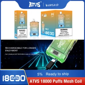 Atvs Warship 18000 Puffs 5% Stylo à vape jetable rechargeable à faible teneur en nicotine Acheter en gros - BoatVape - 16