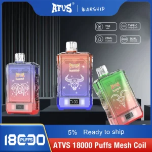 Atvs Warship 18000 Puffs 5% Stylo à vape jetable rechargeable à faible teneur en nicotine Acheter en gros - BoatVape - 19