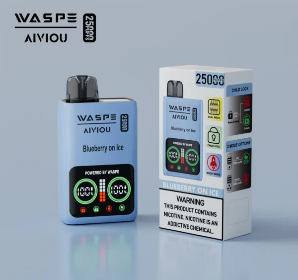 WASPE 25000 PUFFS Dual Mesh Box 0% 2% 5% Low Nicotine LED Display Rechargeable Disposable Vapes Pen Bulk Buy Wholesale - BoatVape - 7