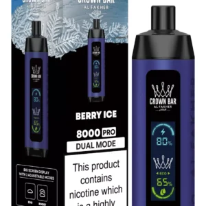 Al Fakher Crown Bar Big Cloud 8000 Pro Dual Mode Full Screen Low Nicotine Rechargeable Disposable Vapes Pen Bulk Buy Wholesale - European Warehouse Stock - BoatVape - 33