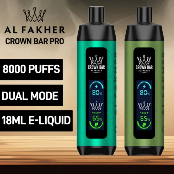 Al Fakher Crown Bar Big Cloud 8000 Pro Dual Mode Full Screen Low Nicotine Rechargeable Disposable Vapes Pen Bulk Buy Wholesale - European Warehouse Stock - BoatVape - 1