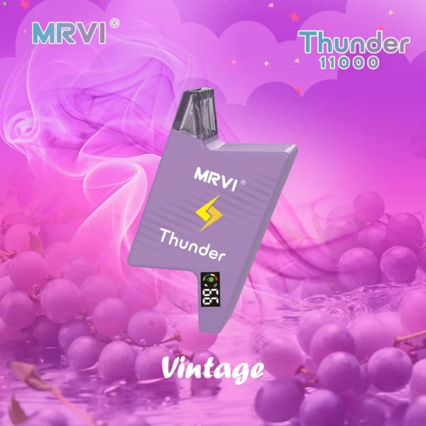 MRVI Thunder 11000 Puffs Tela Digital 2% 3% 5% Caneta Vapes Descartável Recarregável com Baixa Nicotina em Massa Comprar Atacado - BoatVape - 5