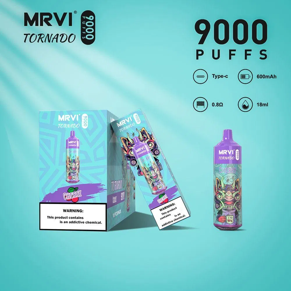 MRVI Tornado 9000 Puffs 2% 3% 5% Baixa Nicotina Recarregável Vapes Descartáveis ​​Pen Bulk Comprar Atacado