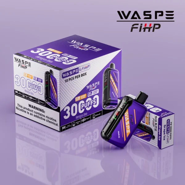 WASPE FIHP 30000 Puffs Dual Mesh 0% 2% 5% LED Display Low Nicotine Rechargeable Disposable Vapes Pen Bulk Buy Wholesale - BoatVape - 4