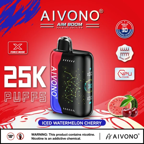 AIVONO AIM BOOM 25000 Puffs Tela digital de malha dupla 0% 2% 3% 5% Caneta Vapes descartáveis ​​recarregáveis ​​com baixo teor de nicotina em massa Comprar no atacado - BoatVape - 2