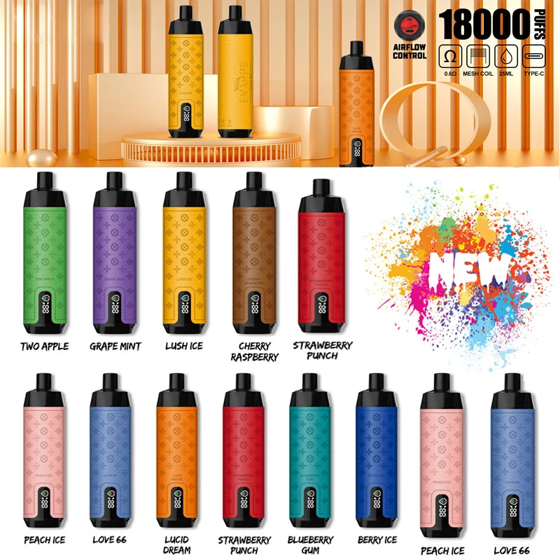 AIVONO Deluxe bár 18000 Puff Vízipipa digitális képernyő 0% 2% 3% 5% Alacsony nikotintartalmú újratölthető eldobható Vapes Pen Tömeges vásárlás Nagykereskedelmi