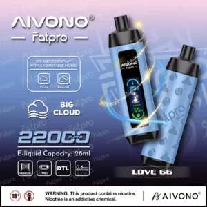 AIVONO Fatpro 22000 Puffs Vízipipa digitális képernyő 0% 2% 3% 5% Alacsony nikotintartalmú Újratölthető Eldobható Vapes Pen Tömeges Vásárlás Nagyker - BoatVape - 13