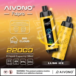 AIVONO Fatpro 22000 Puffs Vízipipa digitális képernyő 0% 2% 3% 5% Alacsony nikotintartalmú Újratölthető Eldobható Vapes Pen Tömeges Vásárlás Nagyker - BoatVape - 18