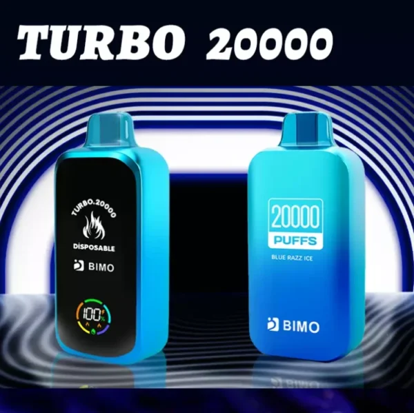 BIMO Turbo 20000 Puffs Full Screen 0% 2% 5% Low Nicotine Rechargeable Disposable Vapes Pen Bulk Buy Wholesale - BoatVape - 1