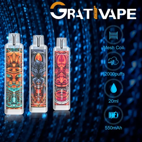 Grativape iStorm 12000 Puffs 0% 2% 3% 5% Low Nicotine Rechargeable Disposable Vapes Pen Bulk Buy Wholesale - BoatVape - 1